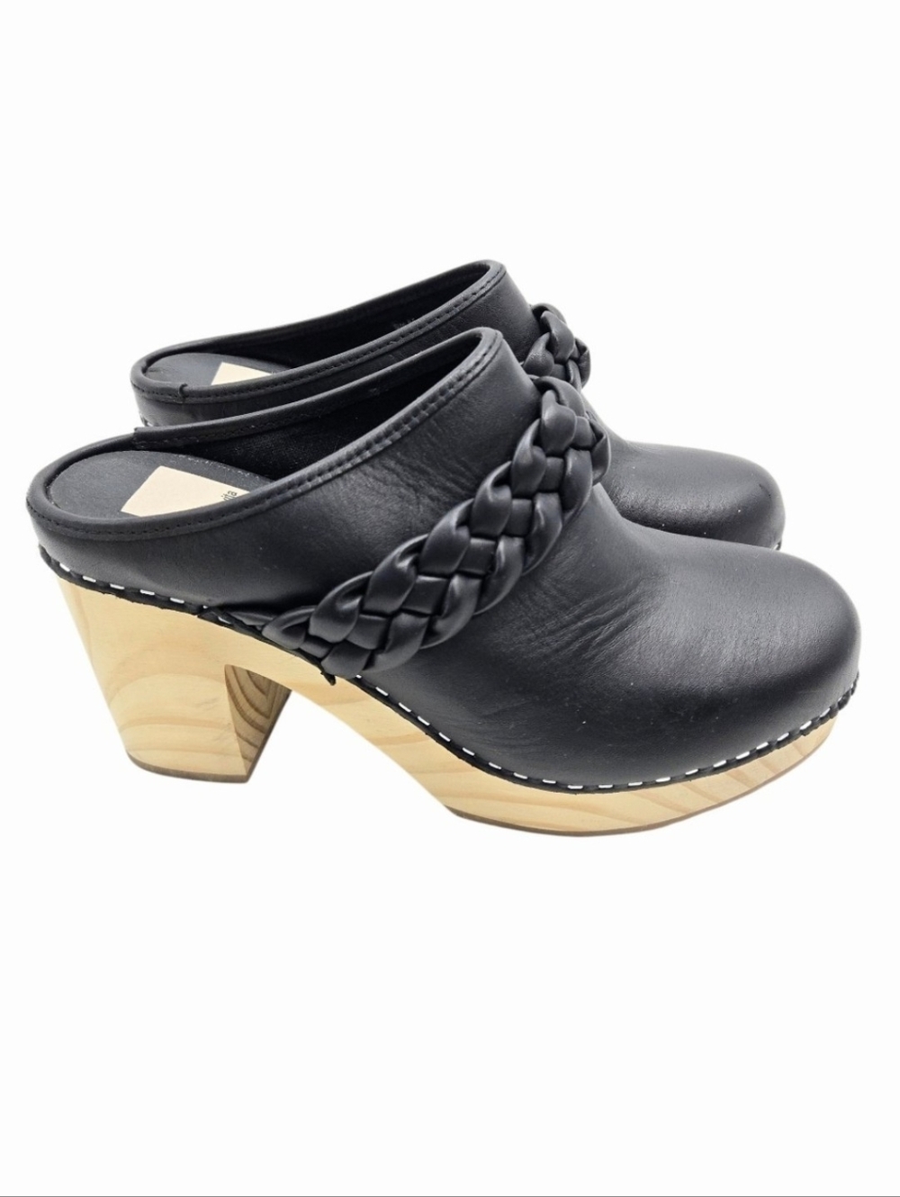 Dolce Vita Hila Black Leather Clogs - Picture 2 of 14